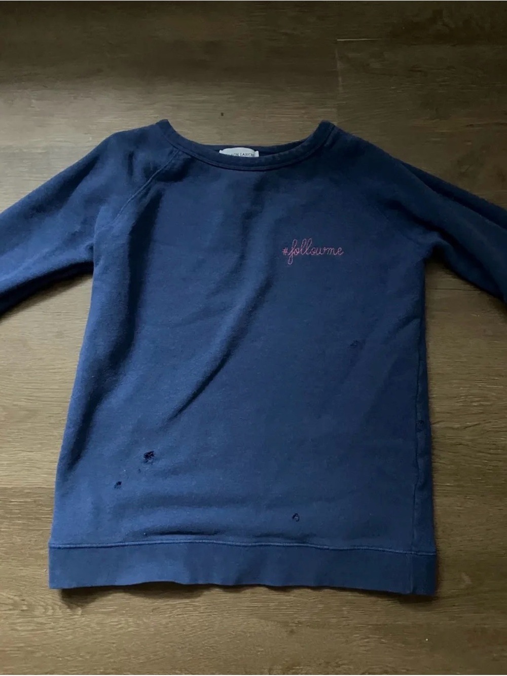 EUC Maison Labiche Shop Paris #followme Embroidered Sweatshirt Too Sz MEDIUM!
